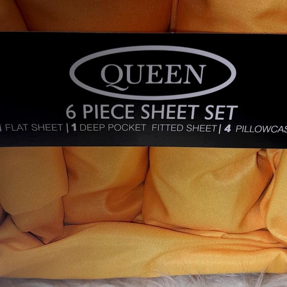 Bamboo Essence Queen Yellow 6 Piece Sheet Set - Picture 8 of 10